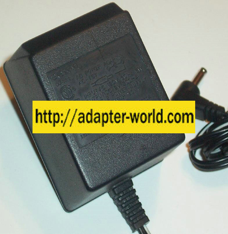 SONY AC-T57 AC DC ADAPTER 9V 300mA 6W POWER SUPPLY - Click Image to Close